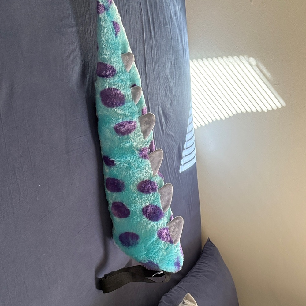Plush Dinosaur Tail with Purple Spots